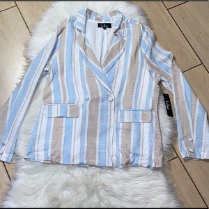 Brand New Lulu’s Womens White Striped Blazer